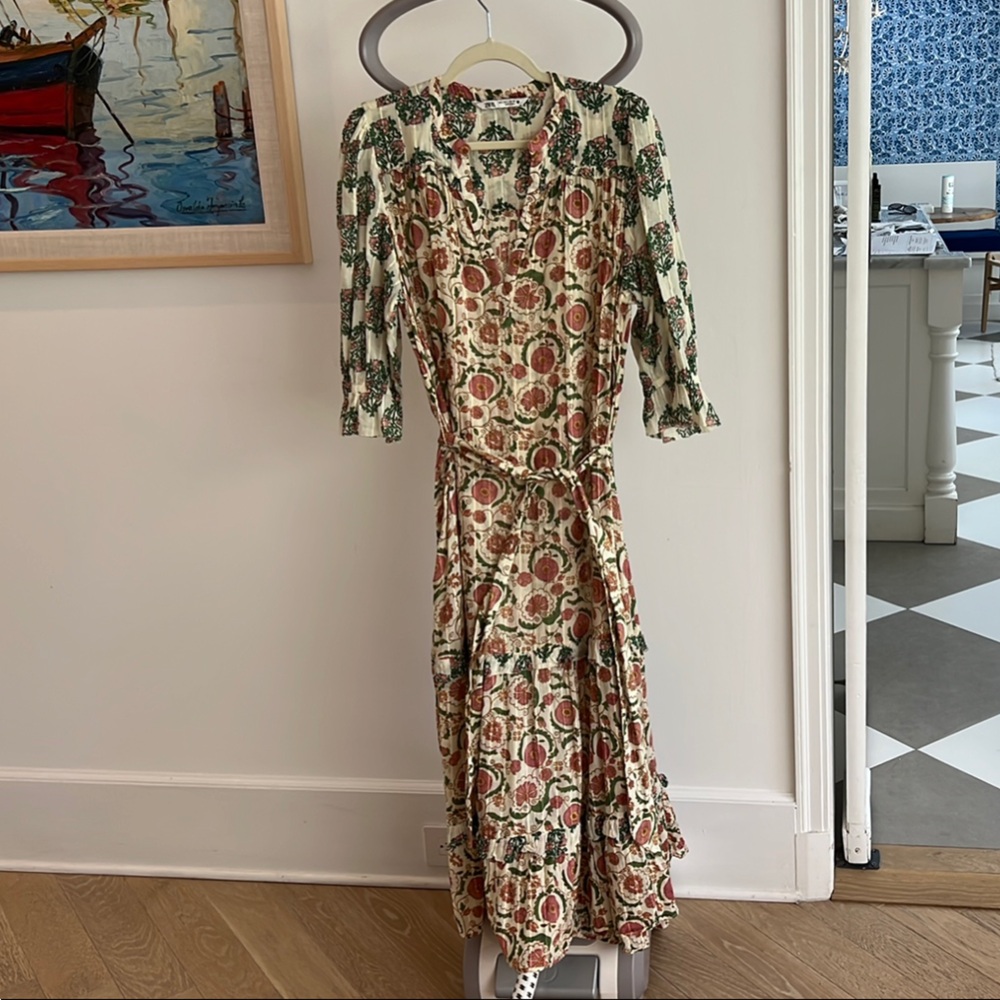 Zara Brown and Cream Sundress with 3/4 Raglan Sleeves